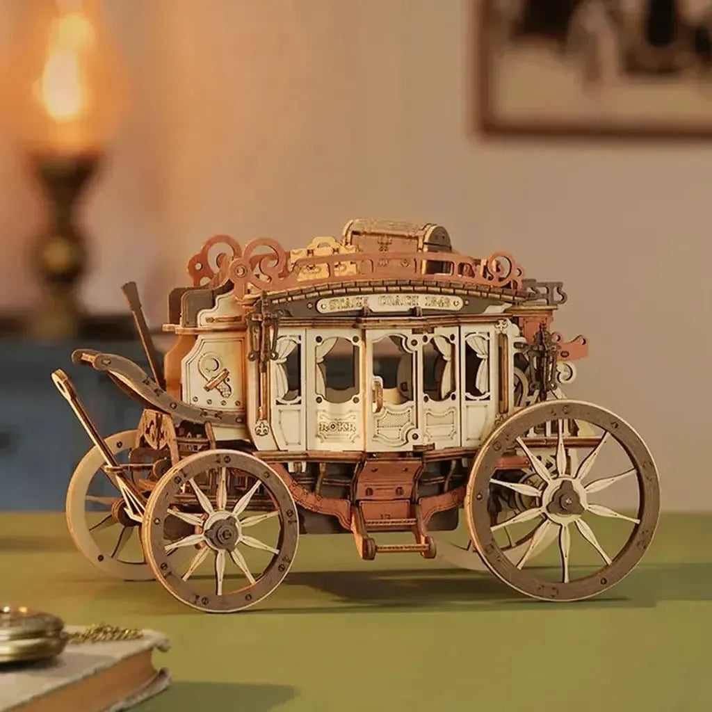Diligense | Hestetrukket Vogn | Stagecoach-Robotime-Kvalitetstid AS
