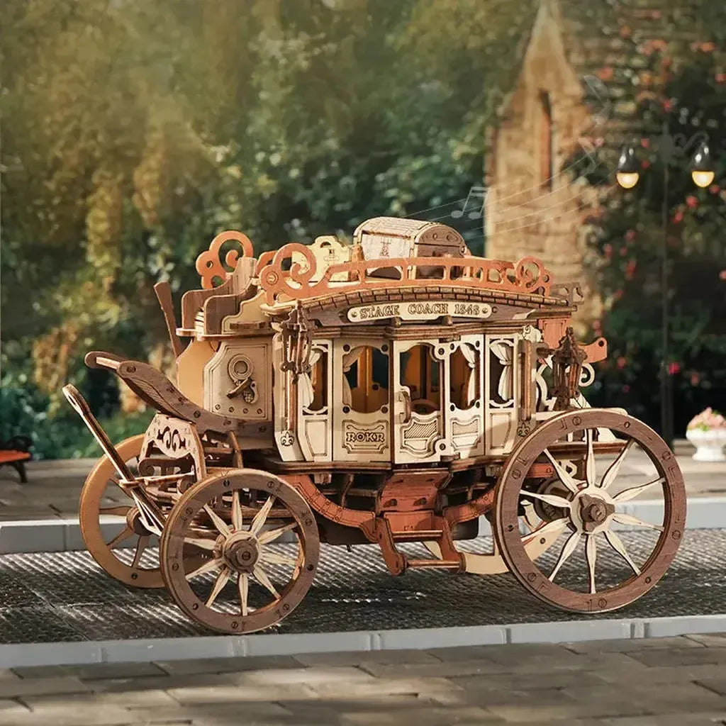 Diligense | Hestetrukket Vogn | Stagecoach-Robotime-Kvalitetstid AS