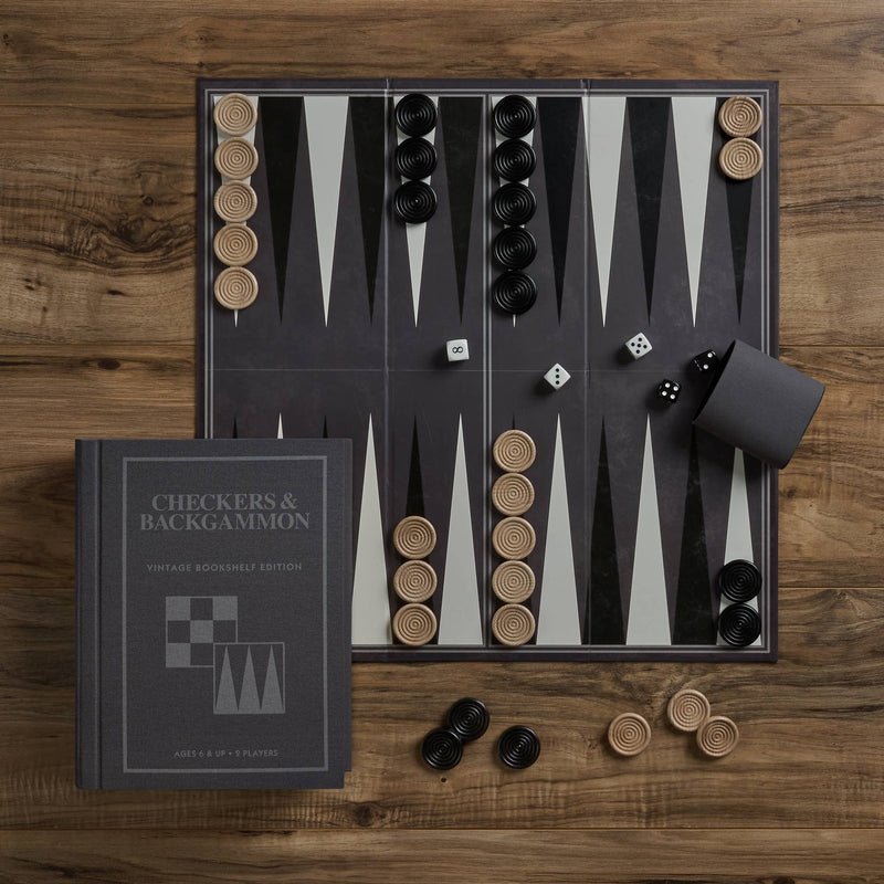 Checkers & Backgammon Vintage Bookshelf Edition-WS Game Company-Kvalitetstid AS