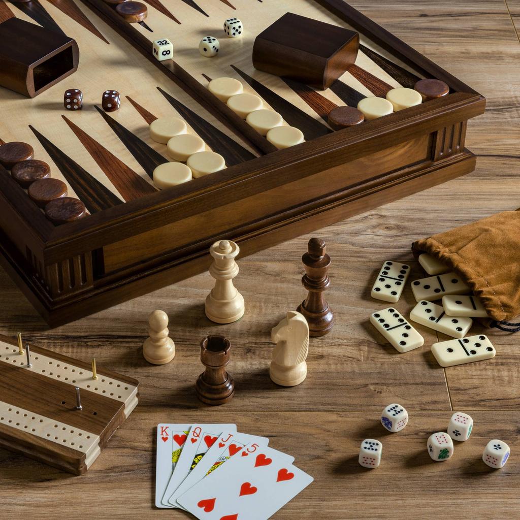Chess 7-in-1 Heirloom Edition includes cards, dice & more-Sjakk-WS Game Company-Kvalitetstid AS