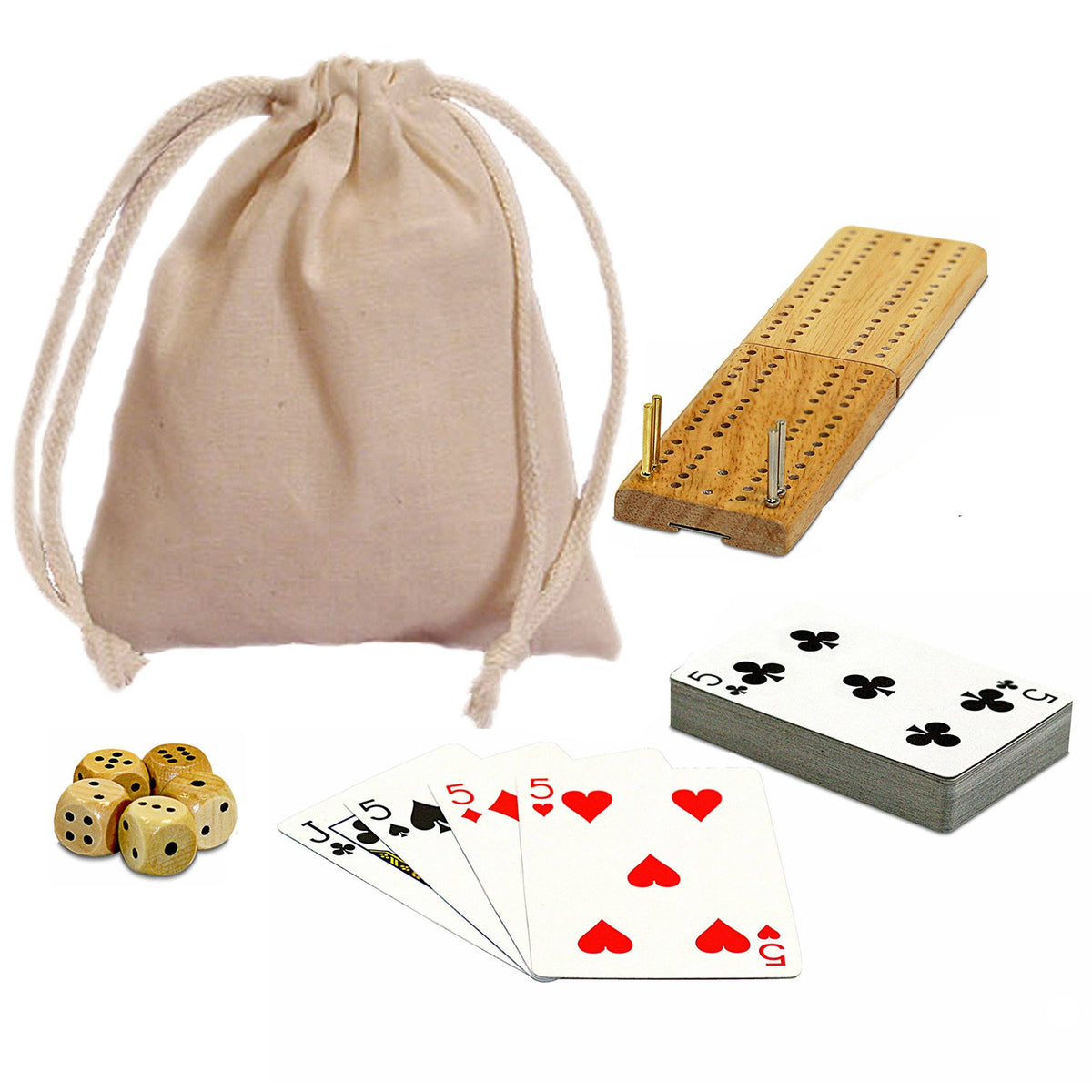 Cribbage reisesett med kort og terninger | WE Games