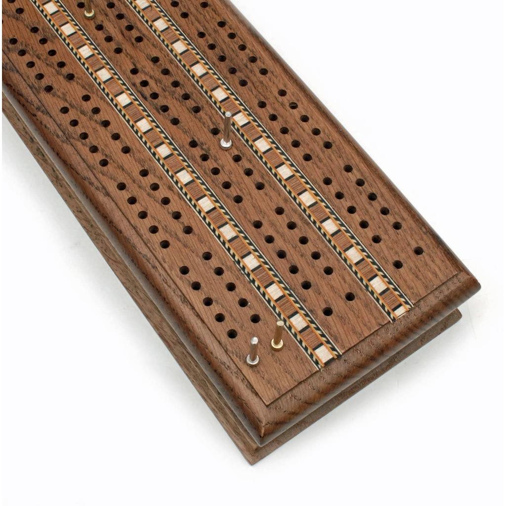 Cribbage i massiv eik – eksklusivt 3-spors sett | WE Games | Wood Expressions