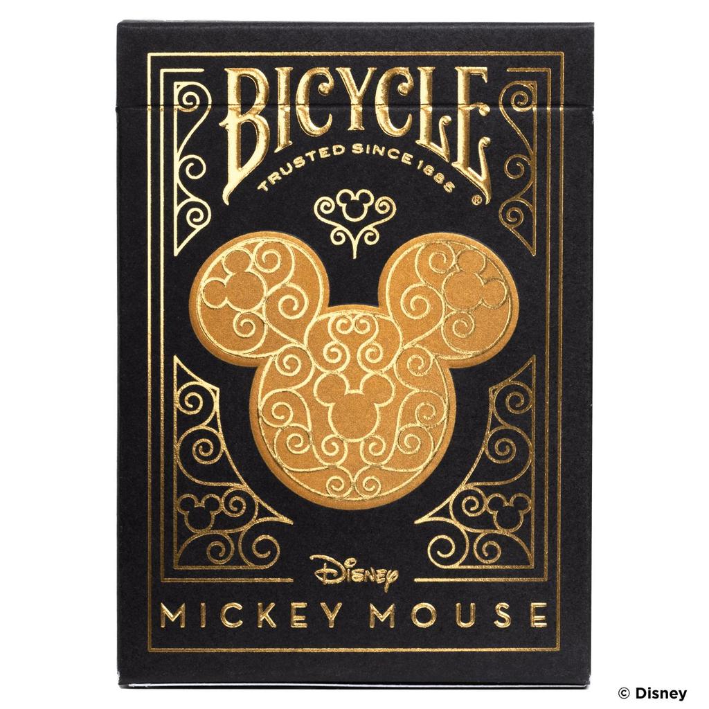 Bicycle Disney Mickey Mouse Kortsett Med Sort Gull Design-Kortstokker-Cardshouse-Kvalitetstid AS