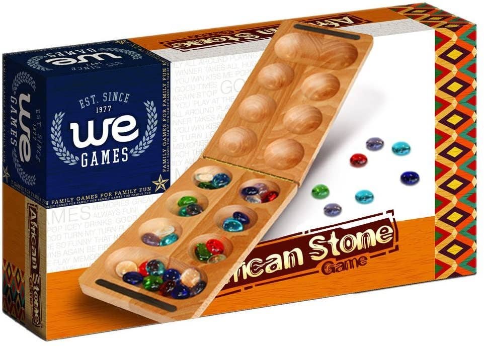 Mancala i tre – sammenleggbart spill med glassbrikker | WE Games