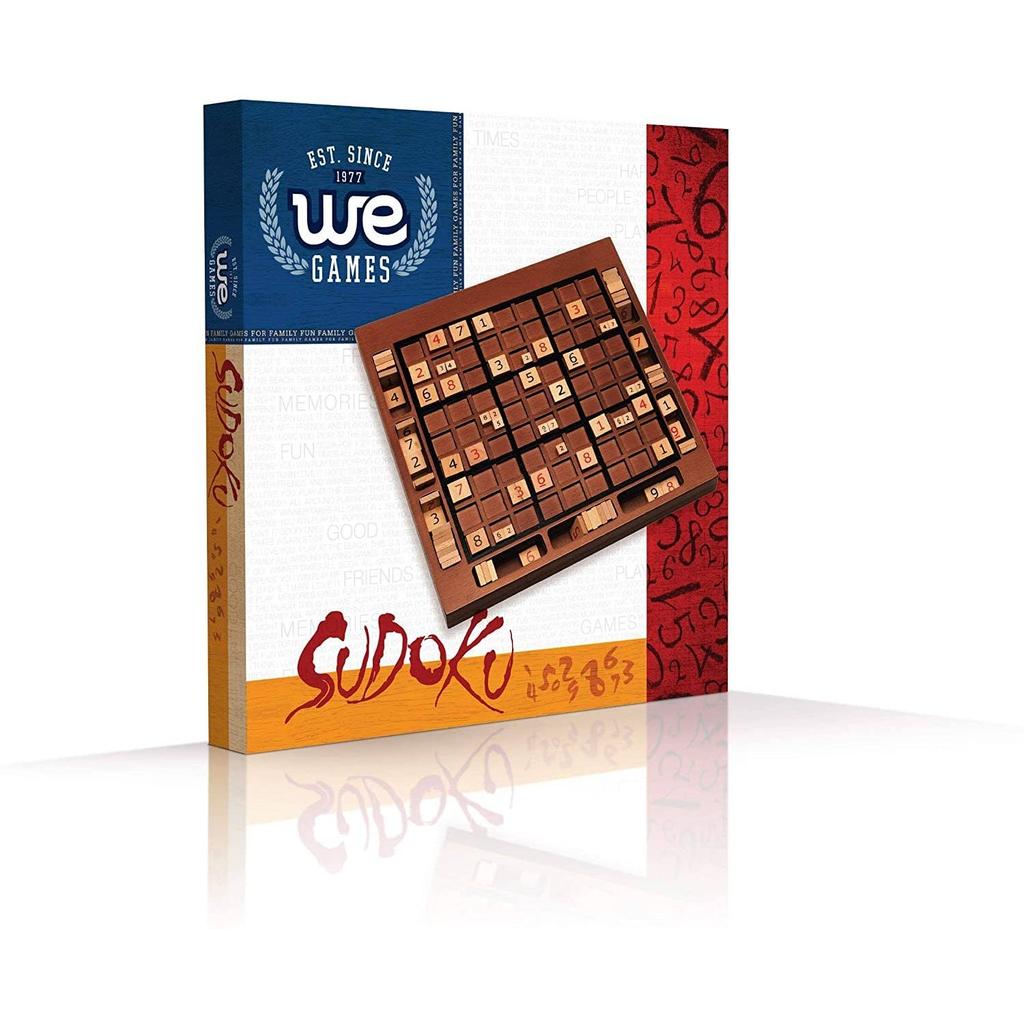 Sudoku i tre – brett med brikker i valnøttfinish | WE Games | Wood Expressions