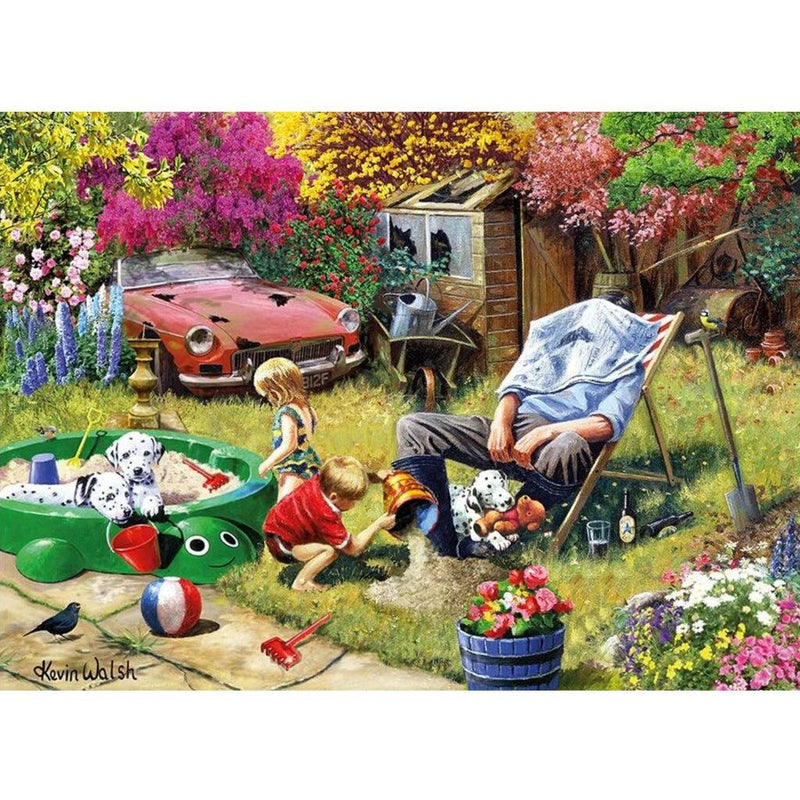 Puslespill | Busy In The Garden | Nostalgia | 1000-Puslespill-Kidicraft-Kvalitetstid AS