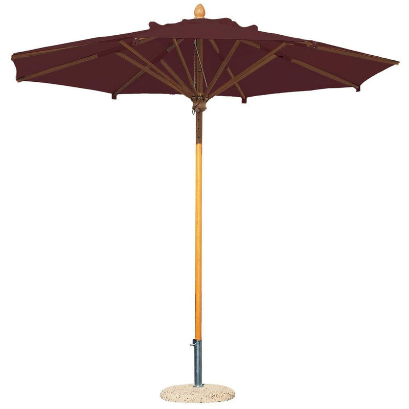 Parasoll Palladio rund | Midtstilt stang i tre-Parasoller-Scolaro-Ø3.5-Bordeaux-Kvalitetstid AS