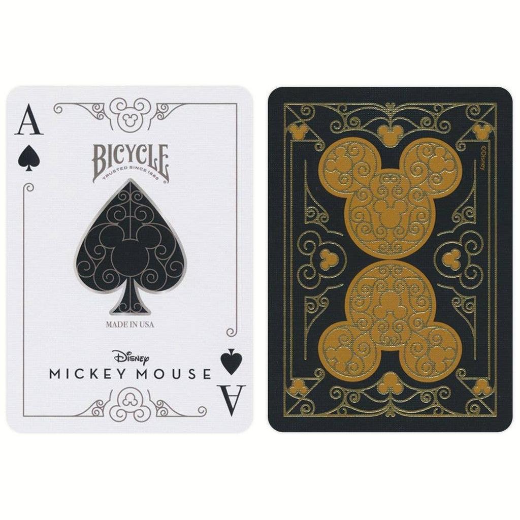 Bicycle Disney Mickey Mouse Kortsett Med Sort Gull Design-Kortstokker-Cardshouse-Kvalitetstid AS