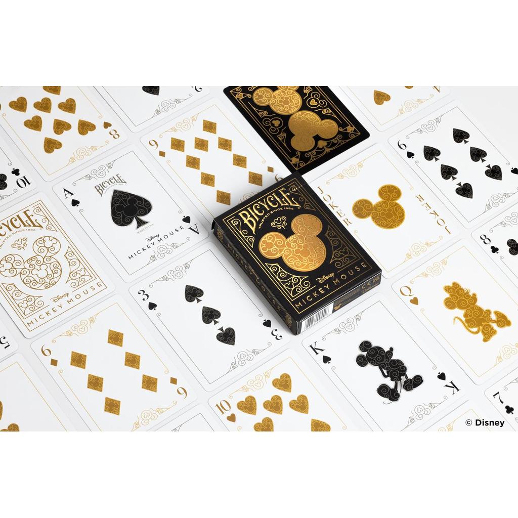 Bicycle Disney Mickey Mouse Kortsett Med Sort Gull Design-Kortstokker-Cardshouse-Kvalitetstid AS
