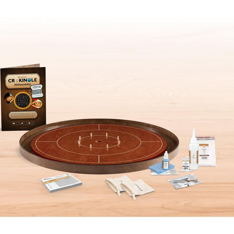 Crokinole bordspill | konkurransestørrelse m/komplett utstyrspakke-Crokinole-Woodestic-kirsebær-valnøtt-Kvalitetstid AS
