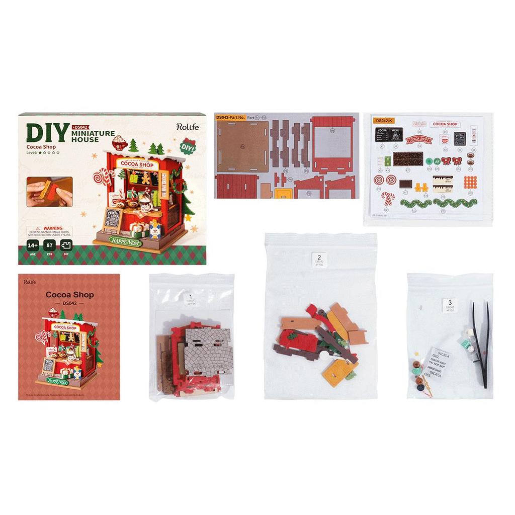 Rolife Cocoa Shop Minibyggesett DIY Diorama For Hobbyister Og Modellbyggere Enkelt Montering Ca 1 Time-Robotime-Kvalitetstid AS