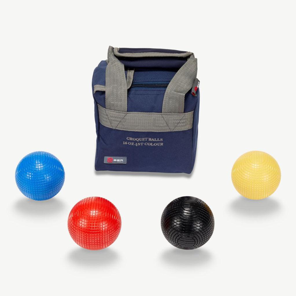 Croquet | krokketkuler-Croquet kuler-Uber Games-Kompositt-340g-Primærfarger: blå/rød/sort/gul-Kvalitetstid AS