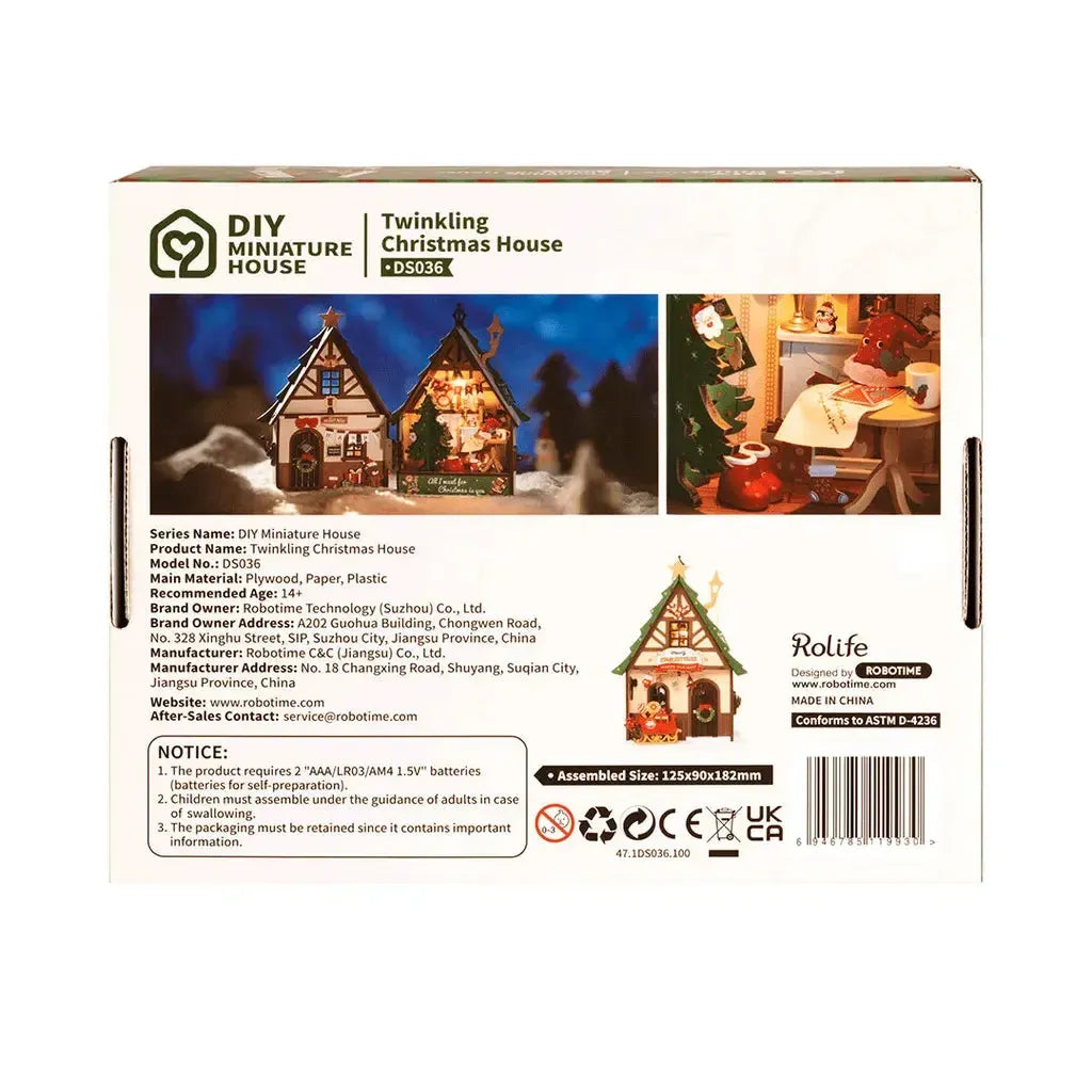 Lysende Julehus | Twinkling Christmas House-Robotime-Kvalitetstid AS