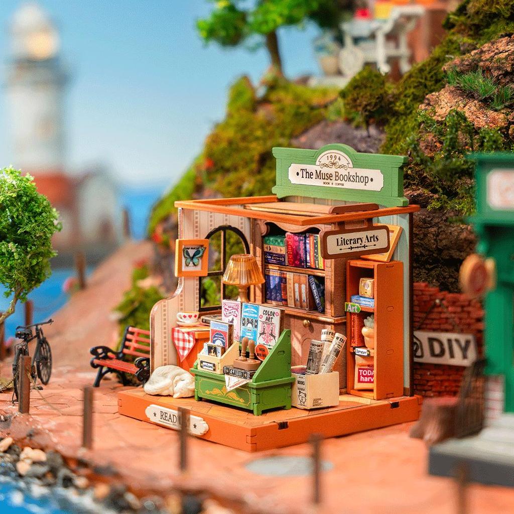 Minibokhandel The Muse Bookshop DIY 68 Delt Byggesett For Hobbybyggere 14+ Av Robotime-Robotime-Kvalitetstid AS