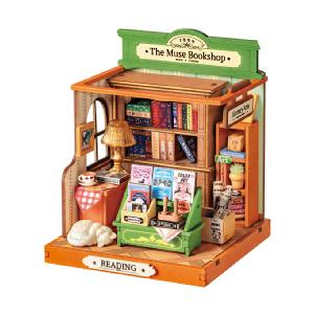 Minibokhandel The Muse Bookshop DIY 68 Delt Byggesett For Hobbybyggere 14+ Av Robotime-Robotime-Kvalitetstid AS