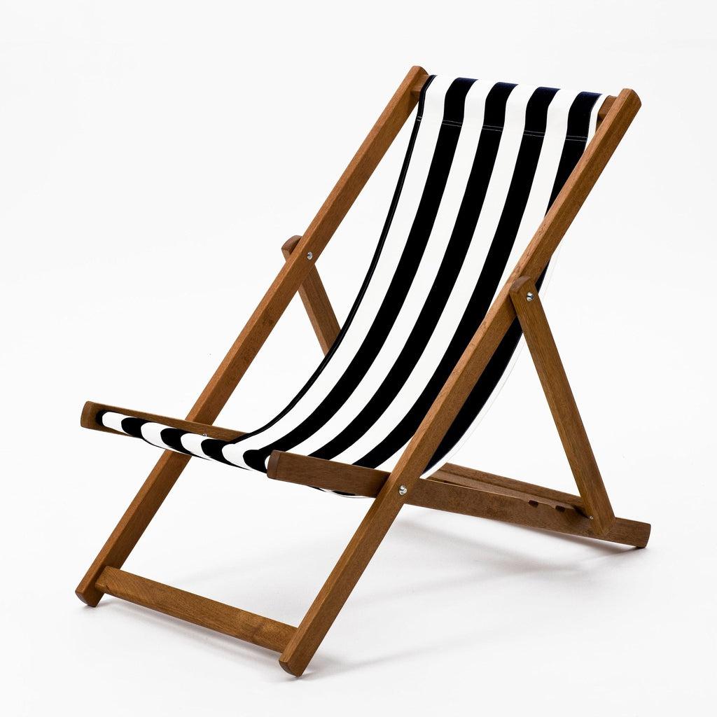 Fluktstol | Akryl | Tykkstripet-Fluktstoler-Southsea Deckchairs-ACBLKWHT-Kvalitetstid AS