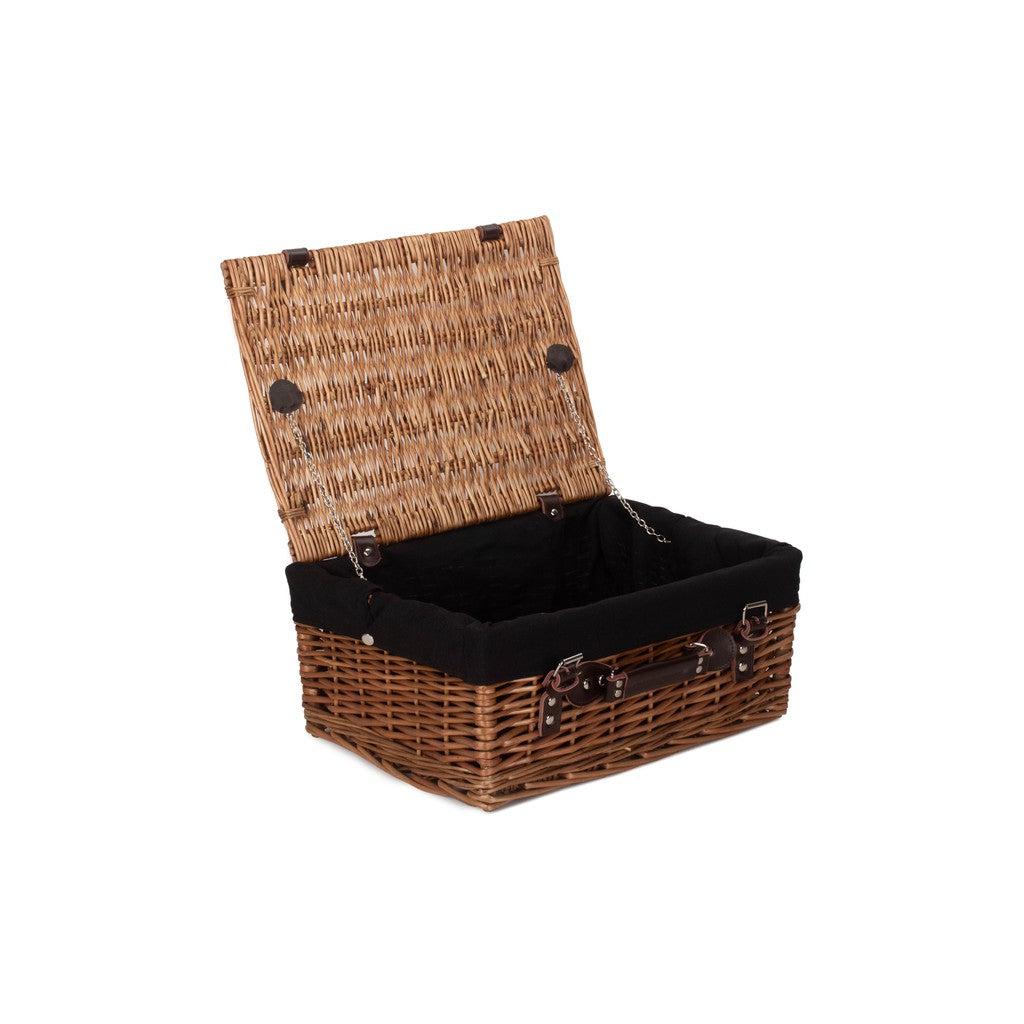 16" dobbeltvevd kurv med sort innredning-Piknikkurver-Willow Direct-Kvalitetstid AS