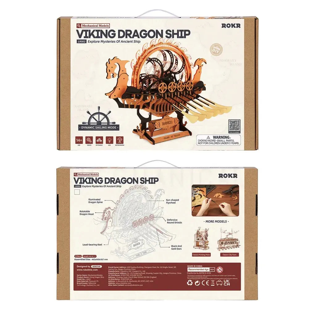 Viking Drageskip | Viking Dragon Ship-Robotime-Kvalitetstid AS