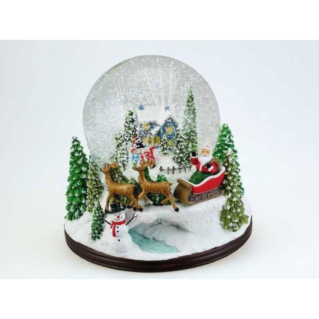 Music box - snowglobe winter house 120 mm-Musicbox world-Kvalitetstid AS