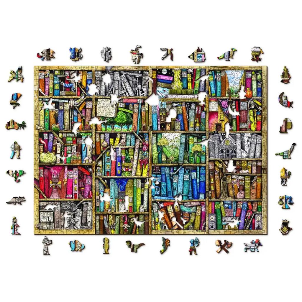 Bookshelf Trepuslespill 1000 Biter For Familie Magisk-Wooden City-Kvalitetstid AS
