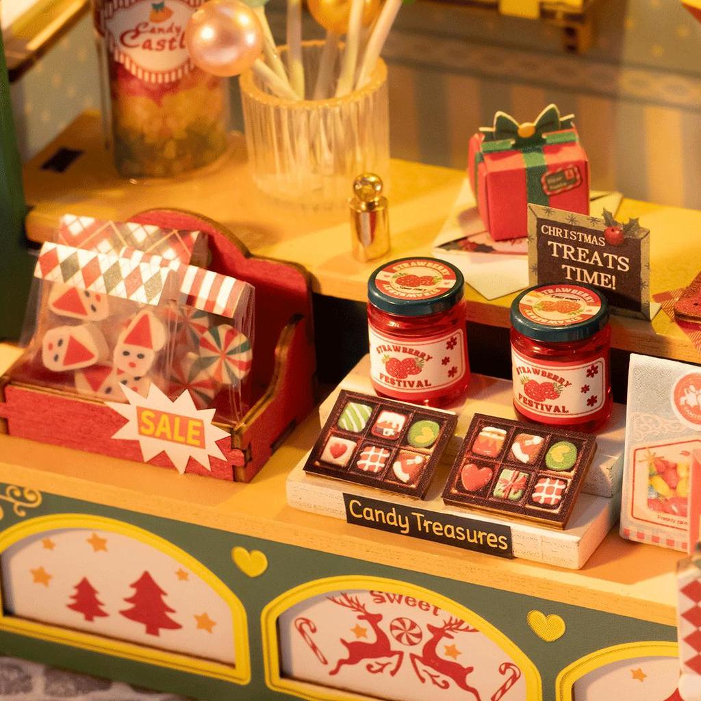 Rolife DIY Miniatyr Julegodterihus Diorama Med Kakao Stand Perfekt Gave Til Samlere-Robotime-Kvalitetstid AS