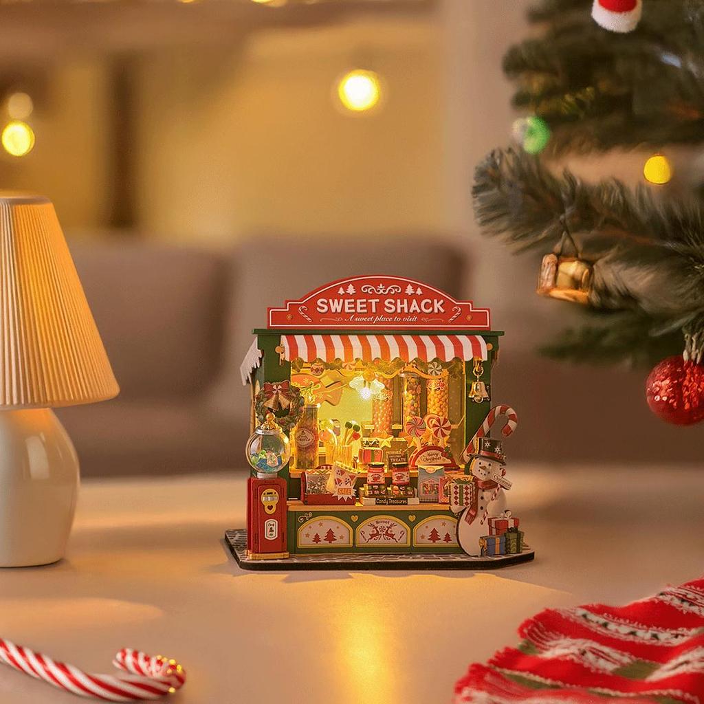 Rolife DIY Miniatyr Julegodterihus Diorama Med Kakao Stand Perfekt Gave Til Samlere-Robotime-Kvalitetstid AS