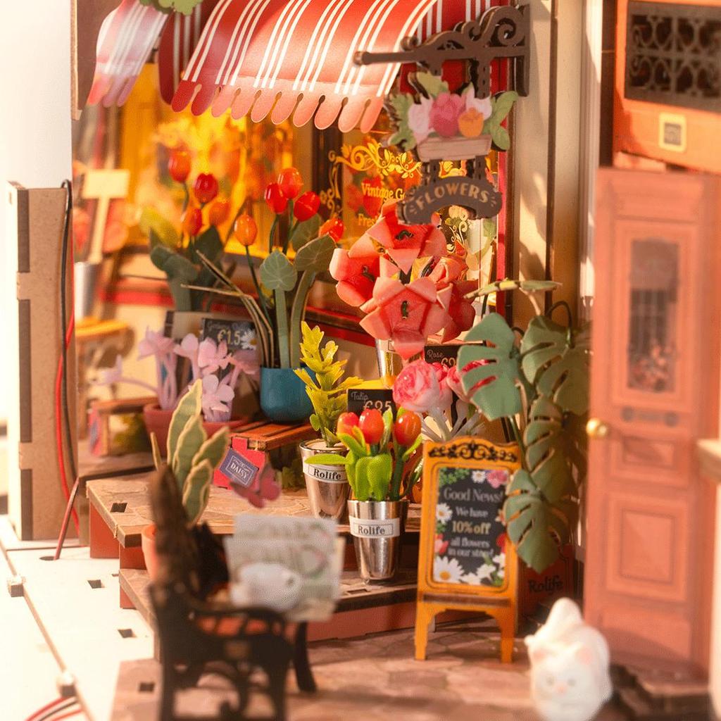 Rolife Floral Corner Boknook Miniatyr Blomsterbutikk For Hobbyentusiaster Og Samlere Av Rolife-Robotime-Kvalitetstid AS