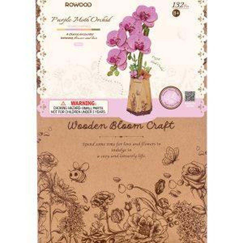 Rowood Treblomster Byggesett Orkidé Lilla 3D DIY Pussel For Hobbyentusiaster Og Gaveidé-Robotime-Kvalitetstid AS