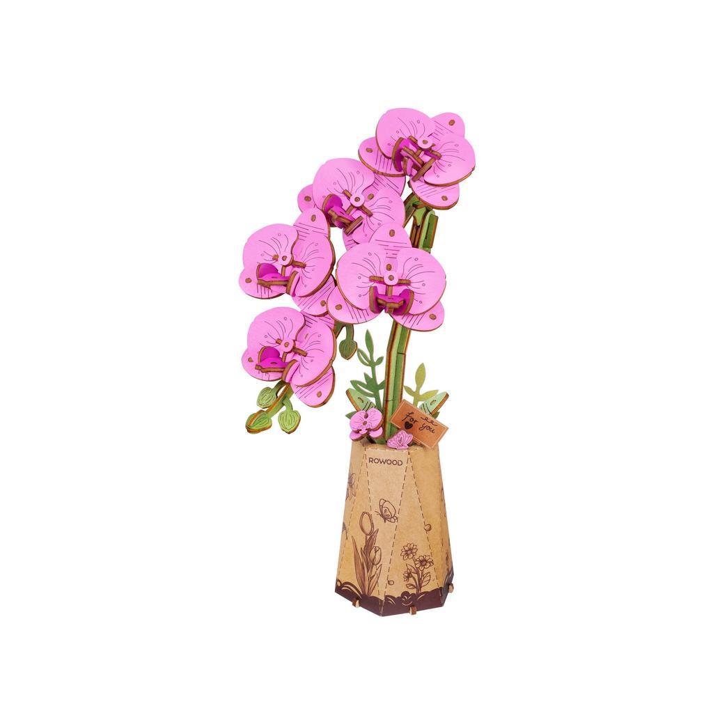 Rowood Treblomster Byggesett Orkidé Lilla 3D DIY Pussel For Hobbyentusiaster Og Gaveidé-Robotime-Kvalitetstid AS