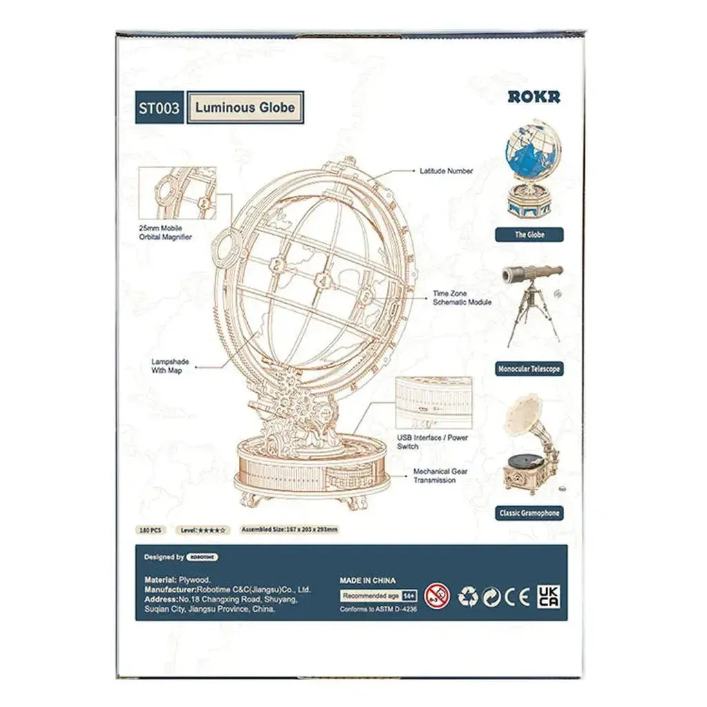 Opplyst Globus | Luminous Globe-Robotime-Kvalitetstid AS