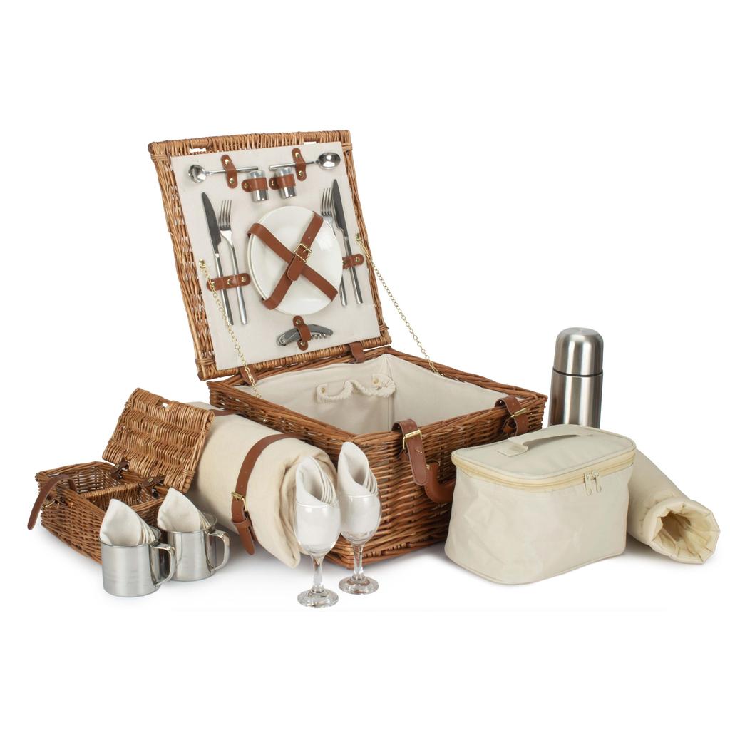 Picnic-kurv m/kjølebag | Deluxe | 2 personer-Willow Direct-Kvalitetstid AS
