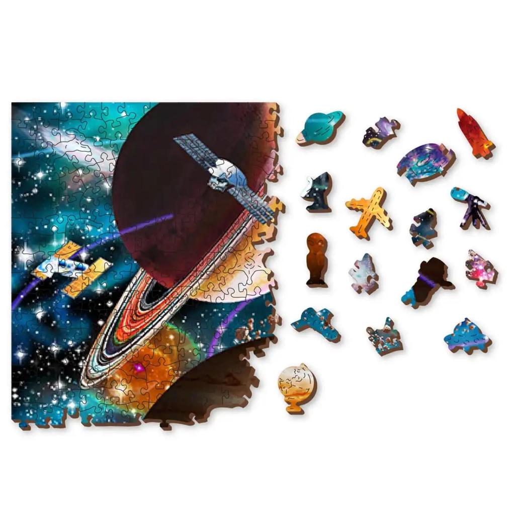 Space Odyssey Trepuslespill Stort Fargerikt Dekorativt Gave-Wooden City-Kvalitetstid AS