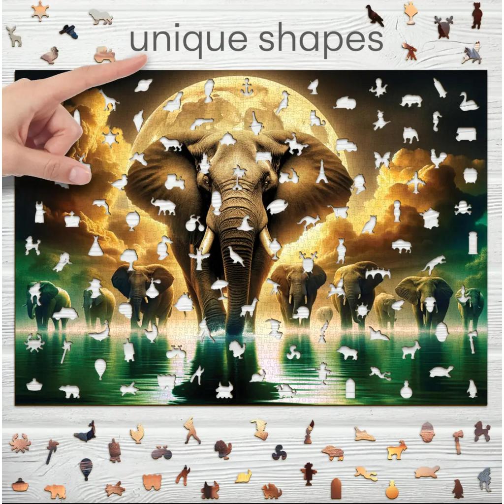 Elephant Dreams Trepuslespill Plakat Dekor Hobbyentusiast-Wooden City-Kvalitetstid AS