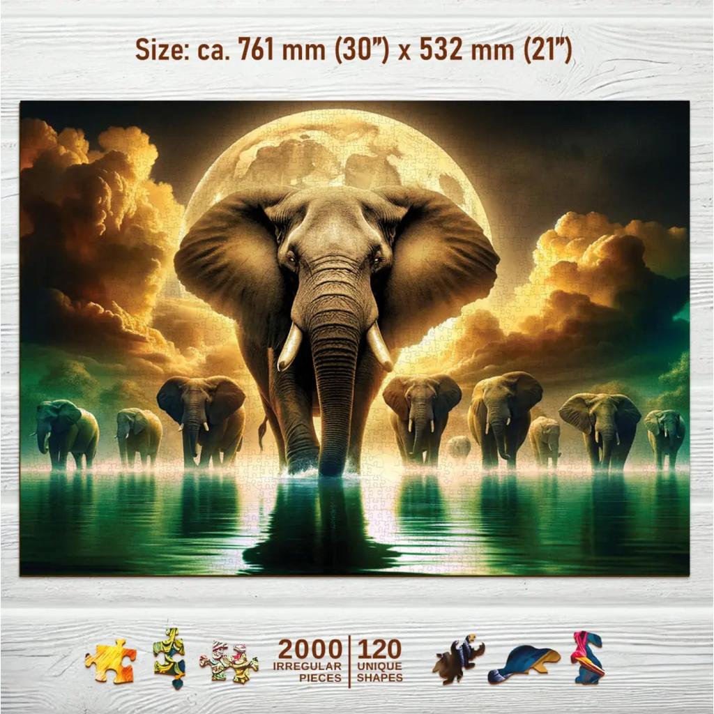 Elephant Dreams Trepuslespill Plakat Dekor Hobbyentusiast-Wooden City-Kvalitetstid AS