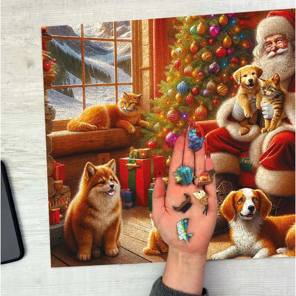 Santa Og Venner Puslespill og Julepynt For Hjemmet-Wooden City-Kvalitetstid AS