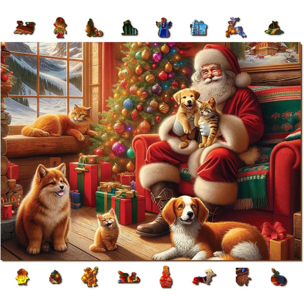 Santa Og Venner Puslespill og Julepynt For Hjemmet-Wooden City-Kvalitetstid AS