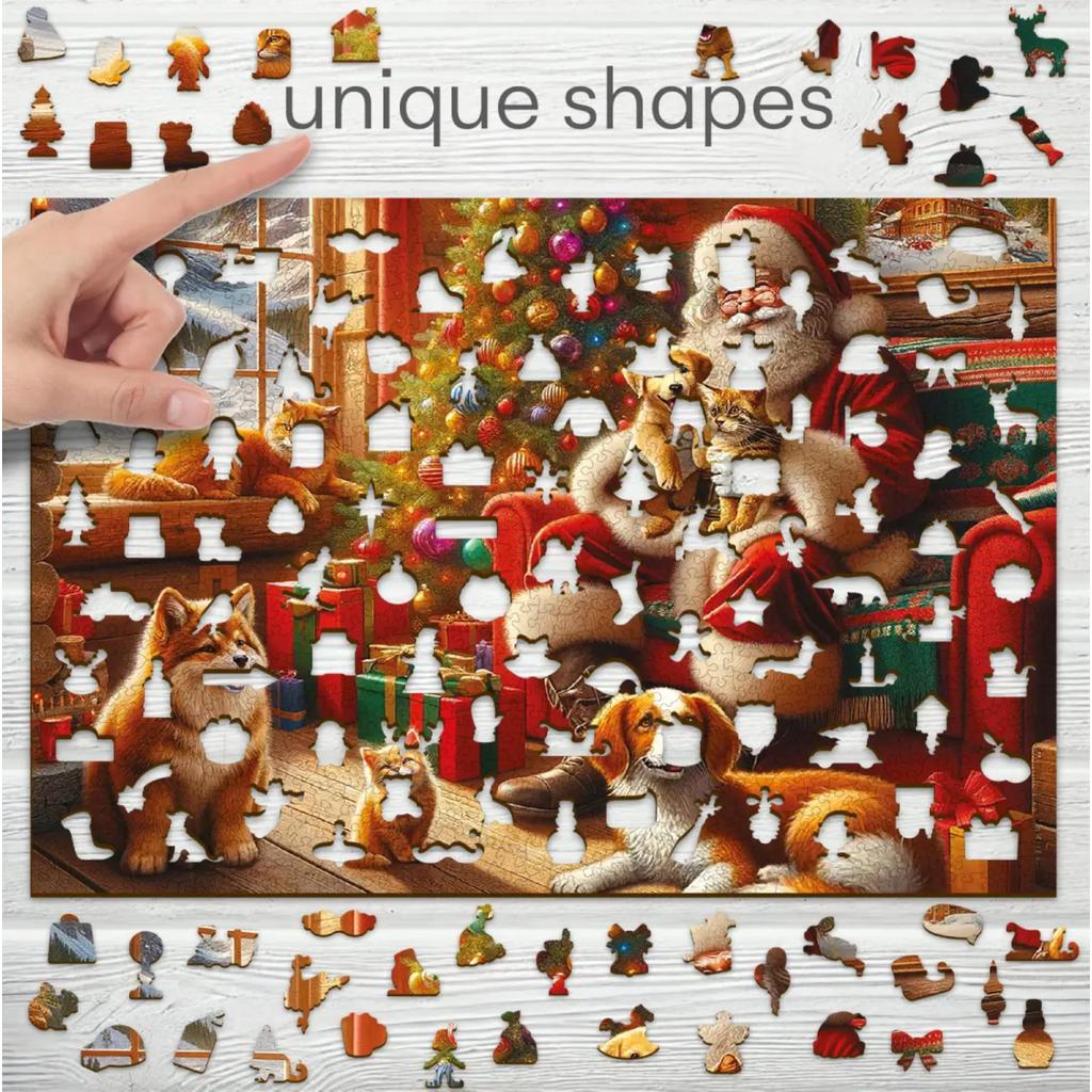 Santa Og Venner Puslespill og Julepynt For Hjemmet-Wooden City-Kvalitetstid AS