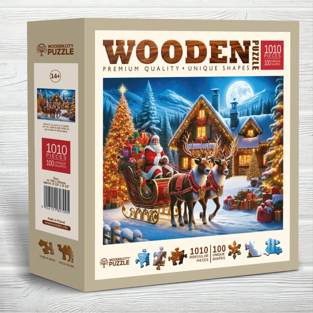 Wooden City Julepuslespill Santa Claus Nostalgisk Familiekos-Wooden City-Kvalitetstid AS