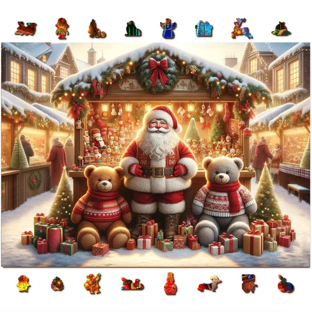 Wooden City Julepuslespill Santa Claus Nostalgisk Familiekos-Wooden City-Kvalitetstid AS