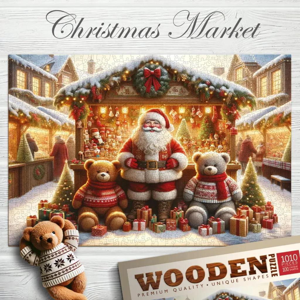 Wooden City Julemarked Trepuslespill Dekor For Familier-Wooden City-Kvalitetstid AS