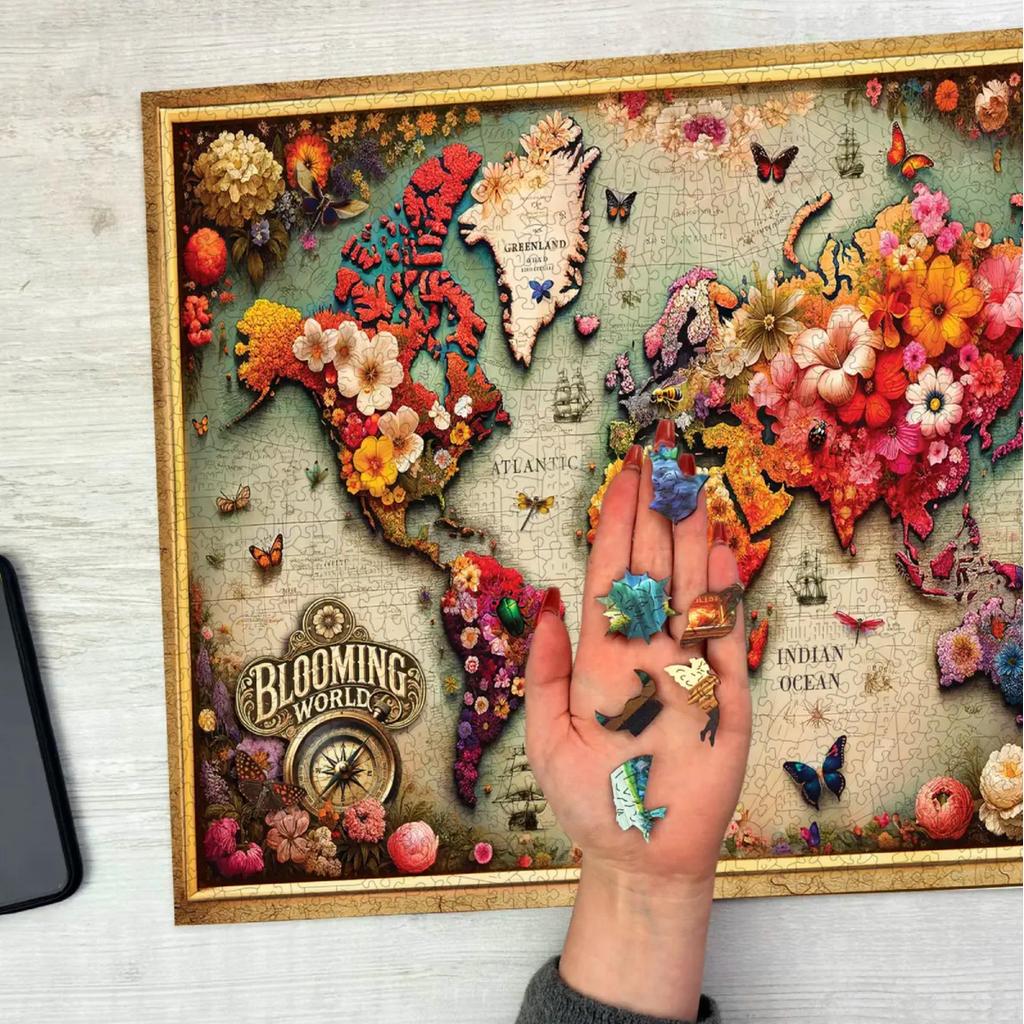 Colorful Map 1000 Brikker Veggpuslespill Dekorativt Moderne-Wooden City-Kvalitetstid AS