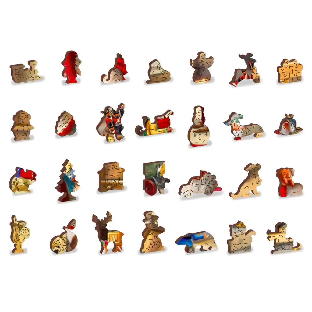 Trepuslespill Veggdekor Santa Workshop Koselig Familiemoro-Wooden City-Kvalitetstid AS