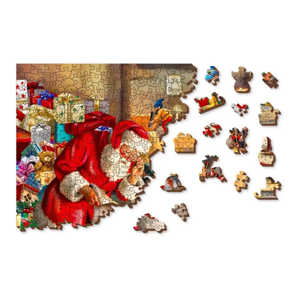 Trepuslespill Veggdekor Santa Workshop Koselig Familiemoro-Wooden City-Kvalitetstid AS