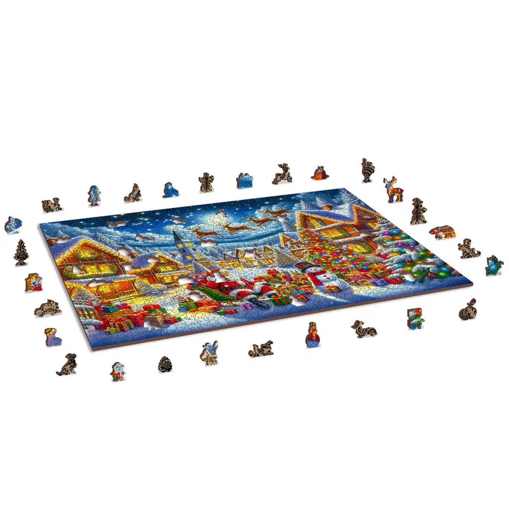 Santas Joyful Journey Trepuslespill 1010 Biter Voksne-Wooden City-Kvalitetstid AS