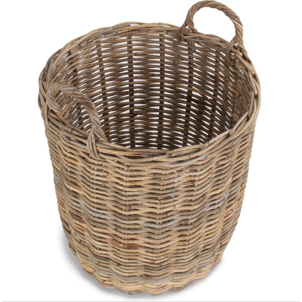 Vedkurv Kubu Grå Rotting Medium 48 cm Rund Willow Direct-Willow Direct-Kvalitetstid AS