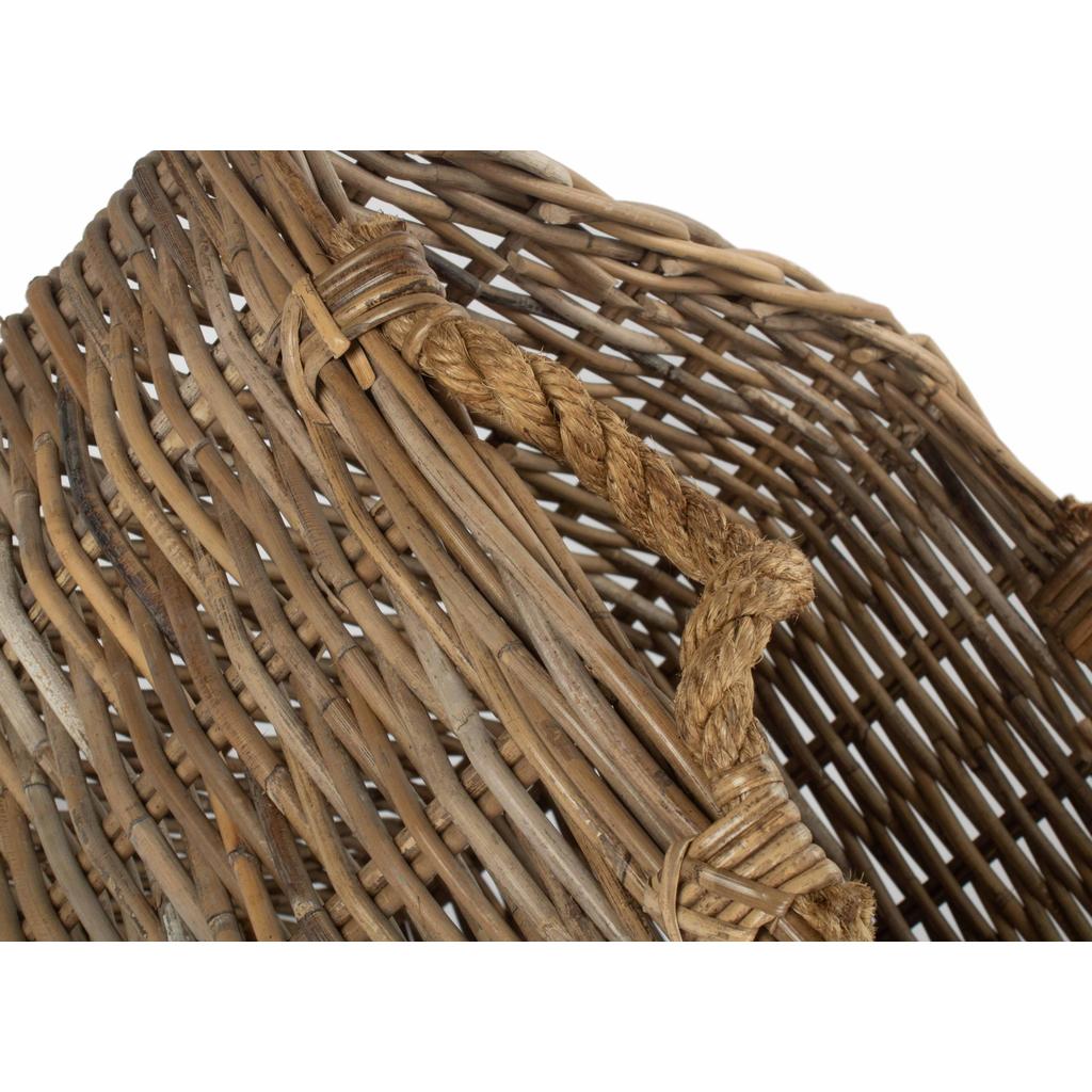 Vedkurv I Grå Rotting Stor 52x52x45 Cm Willow Direct-Willow Direct-Kvalitetstid AS