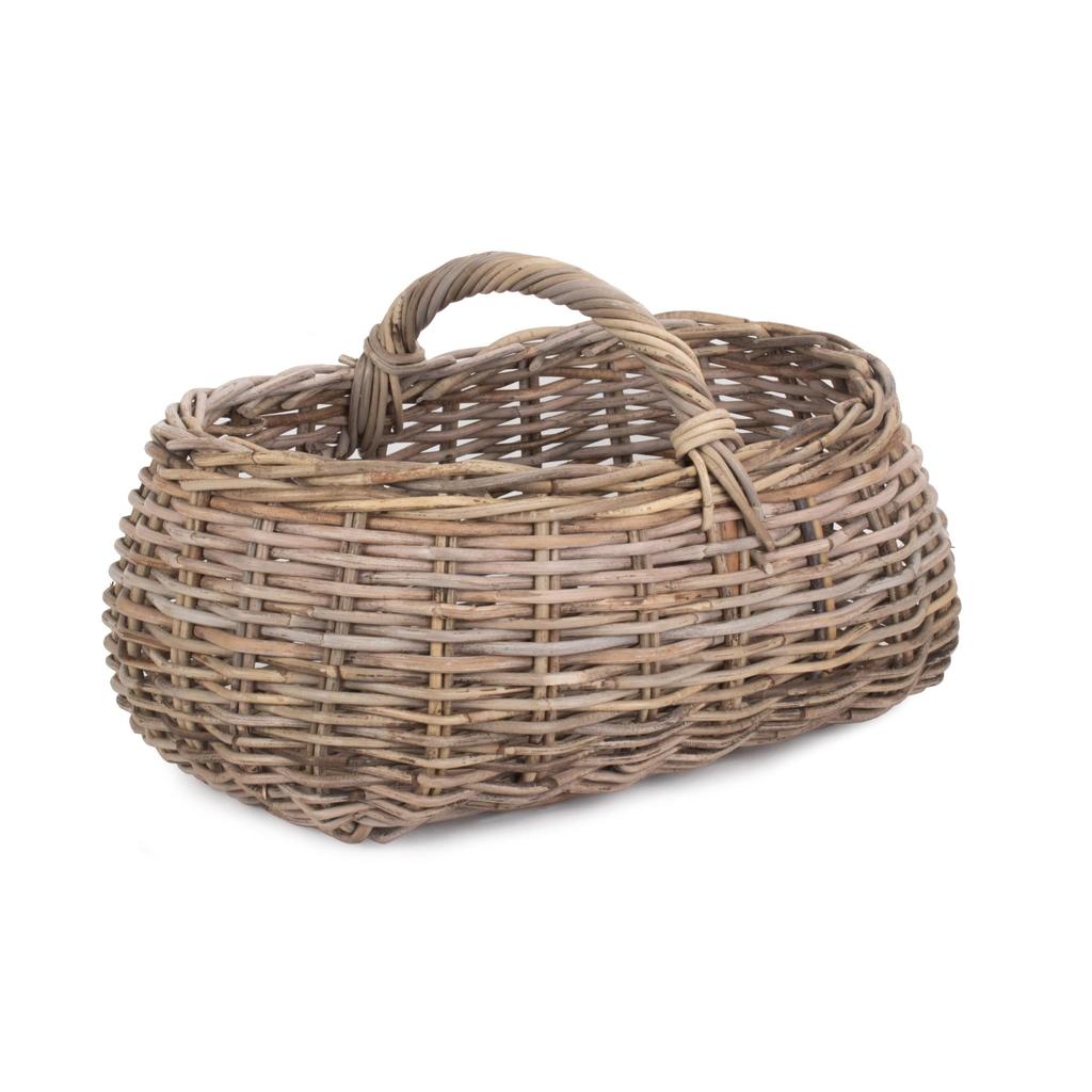Markedskurv Rattan Grå 52x52x45 cm Med Tauhåndtak Willow-Willow Direct-Kvalitetstid AS