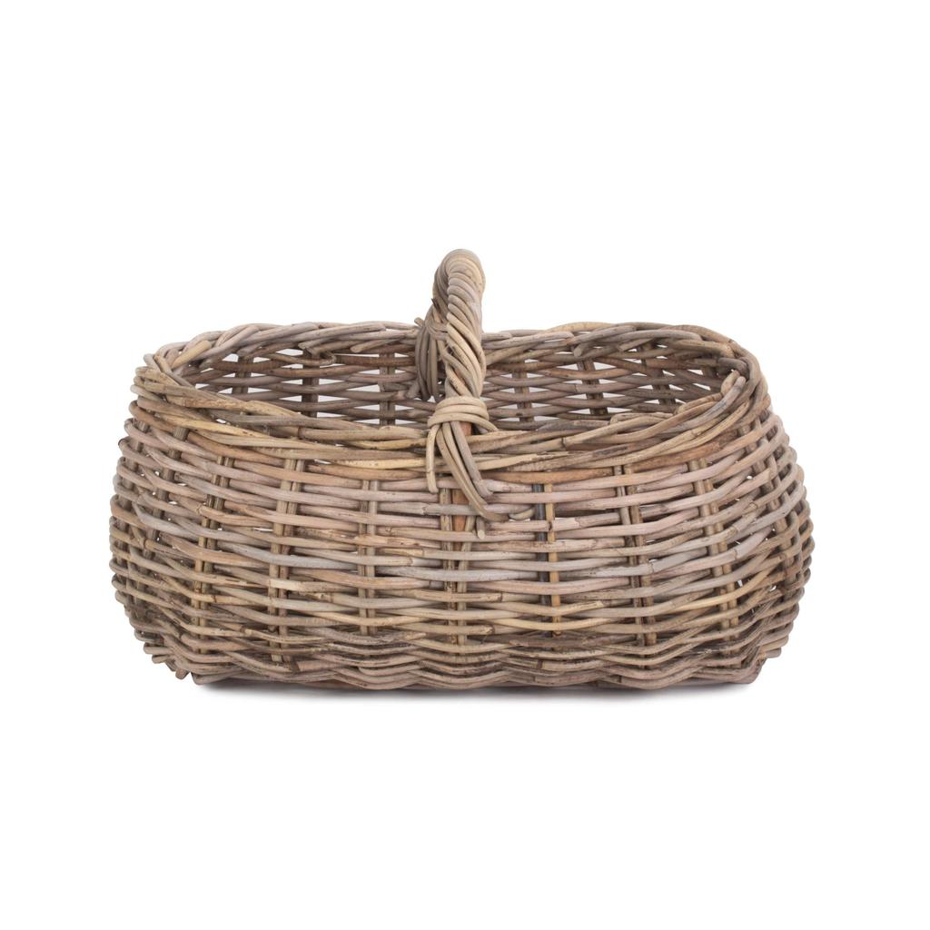 Markedskurv Rattan Grå 52x52x45 cm Med Tauhåndtak Willow-Willow Direct-Kvalitetstid AS