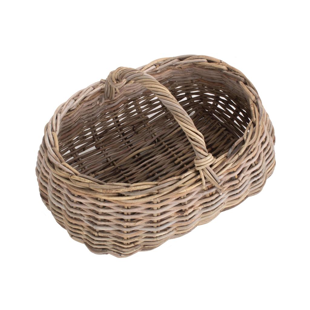 Markedskurv Rattan Grå 52x52x45 cm Med Tauhåndtak Willow-Willow Direct-Kvalitetstid AS