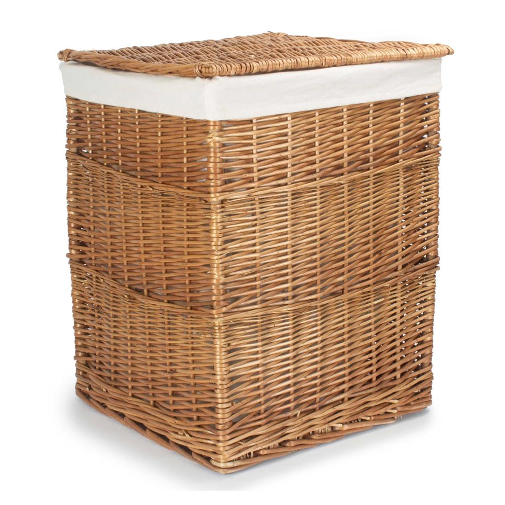 Stor Kvadratisk Vaskekurv Med Hvit Fôr 46x61 Willow Direct-Willow Direct-Kvalitetstid AS